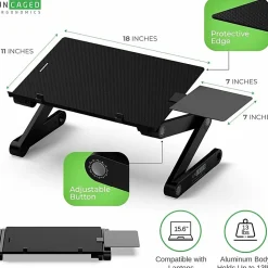 WorkEZ Adjustable Height Tilt On-Desk Stand Riser Tray, Black