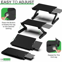WorkEZ Adjustable Height Tilt On-Desk Stand Riser Tray, Black