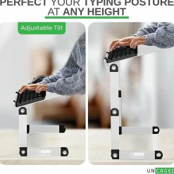 WorkEZ Adjustable-Height Tilt Ergonomic Computer Keyboard Stand Riser, Silver