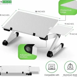 WorkEZ Adjustable-Height Tilt Ergonomic Computer Keyboard Stand Riser, Silver