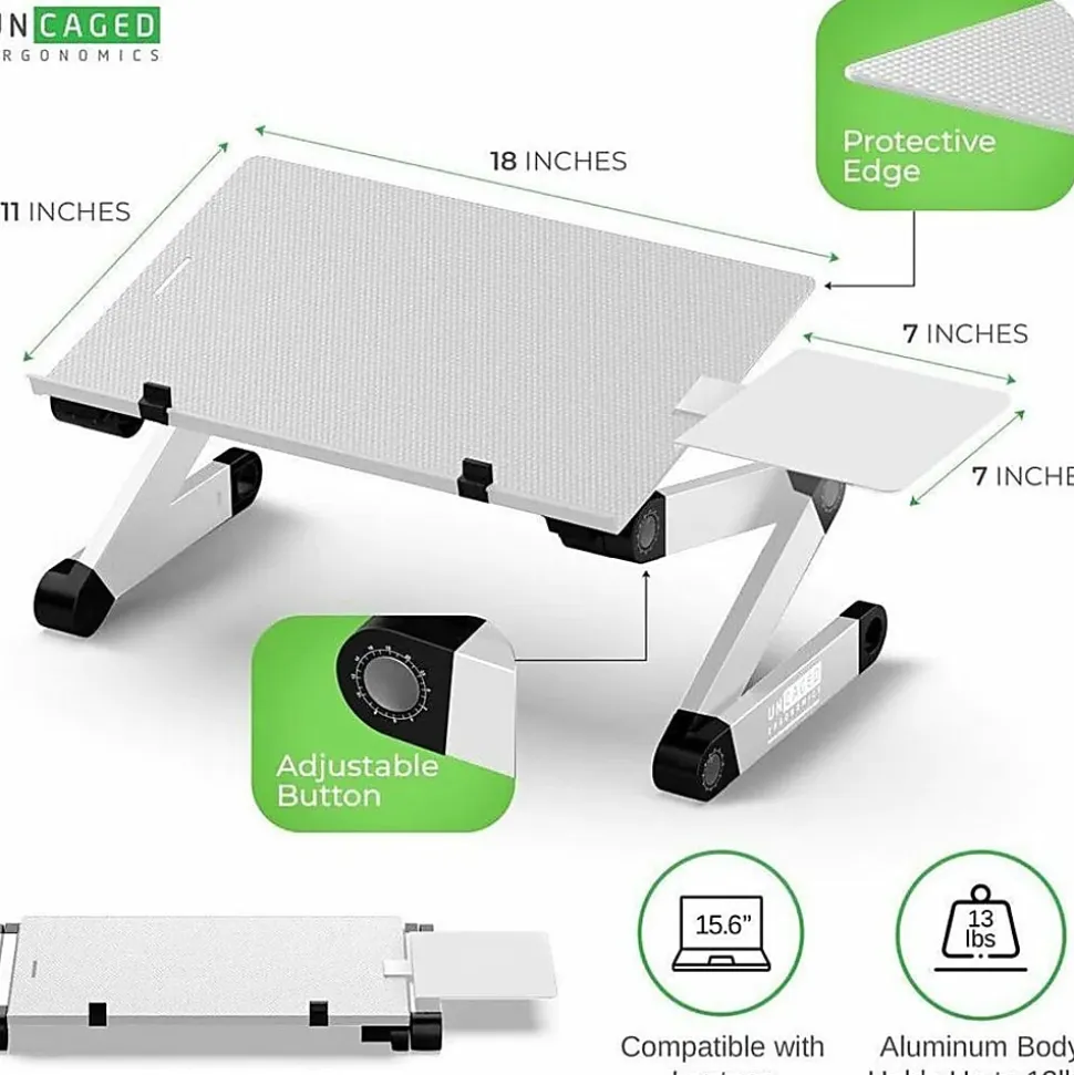 WorkEZ Adjustable-Height Tilt Ergonomic Computer Keyboard Stand Riser, Silver
