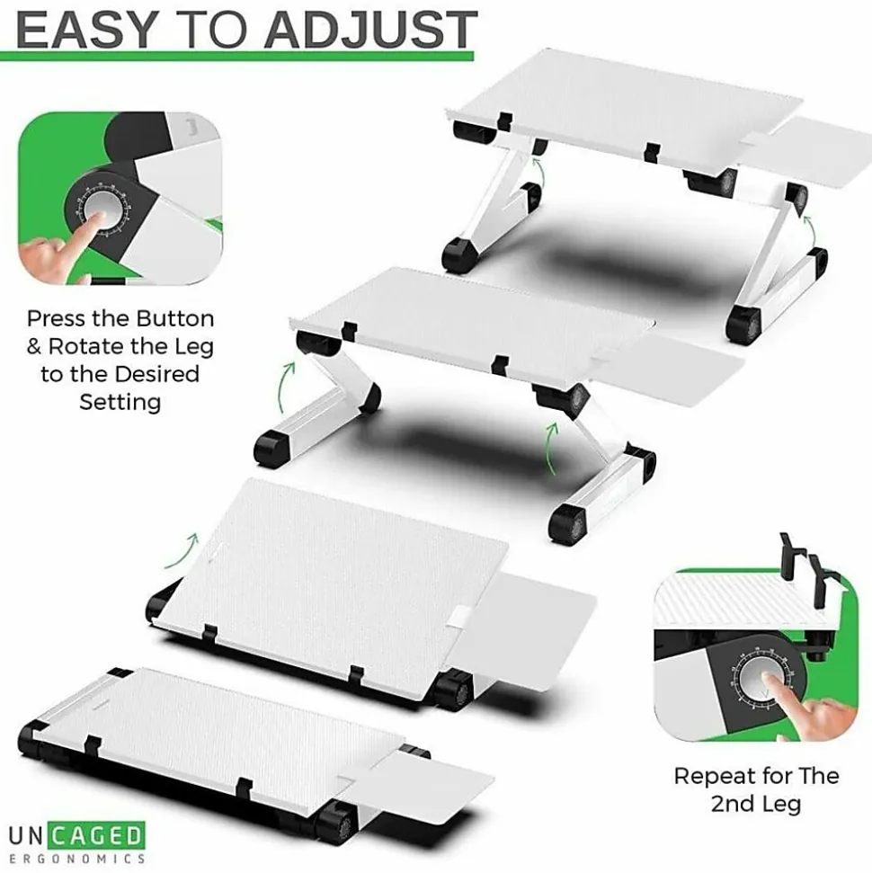 WorkEZ Adjustable-Height Tilt Ergonomic Computer Keyboard Stand Riser, Silver