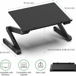 WorkEZ Monitor Stand Adjustable-Height Tilt Computer Monitor Riser, Black