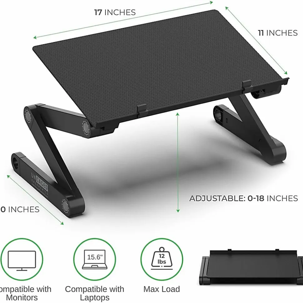 WorkEZ Monitor Stand Adjustable-Height Tilt Computer Monitor Riser, Black