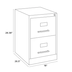 WorkPro 26 1/2"D 2-Drawer Legal-Size Vertical File Cabinet, Putty