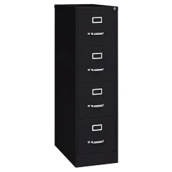 WorkPro 26 1/2"D 4-Drawer Letter-Size Vertical File Cabinet, Black