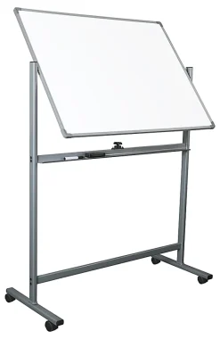WorkPro® Double-Sided Mobile Magnetic Dry-Erase Whiteboard Easel, 36" x 48", Aluminum Frame With Silver Finish