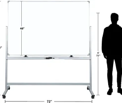 WorkPro® Double-Sided Mobile Magnetic Dry-Erase Whiteboard Easel, 72