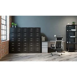 WorkPro® 26-1/2”D Vertical 5-Drawer File Cabinet, Black