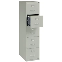WorkPro® 26-1/2”D Vertical 5-Drawer File Cabinet, Light Gray