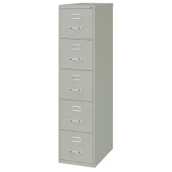 WorkPro® 26-1/2”D Vertical 5-Drawer File Cabinet, Light Gray