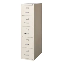 WorkPro® 26-1/2"D Vertical 5-Drawer File Cabinet, Putty