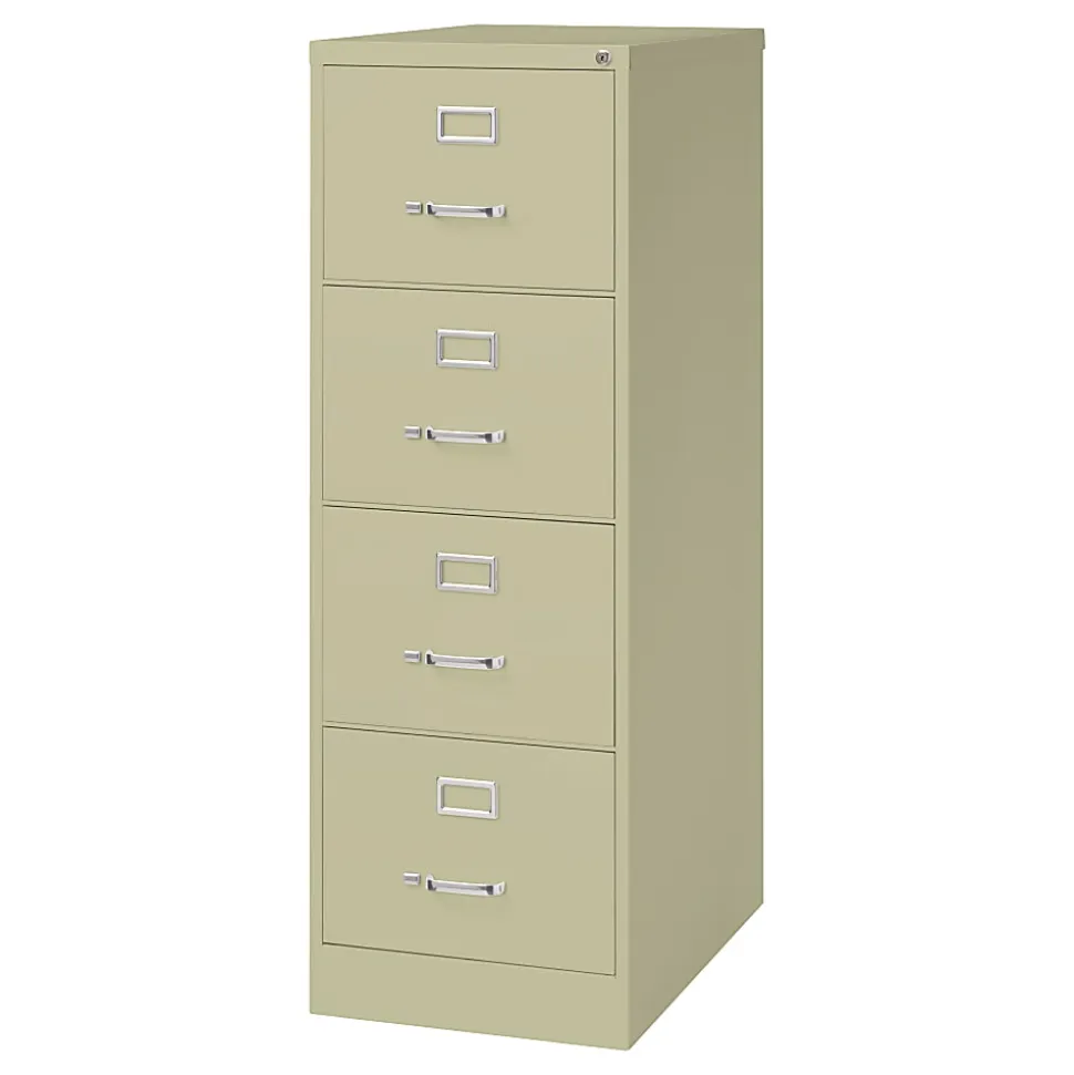 WorkPro® 26-1/2"D Vertical 4-Drawer Legal-Size File Cabinet, Putty