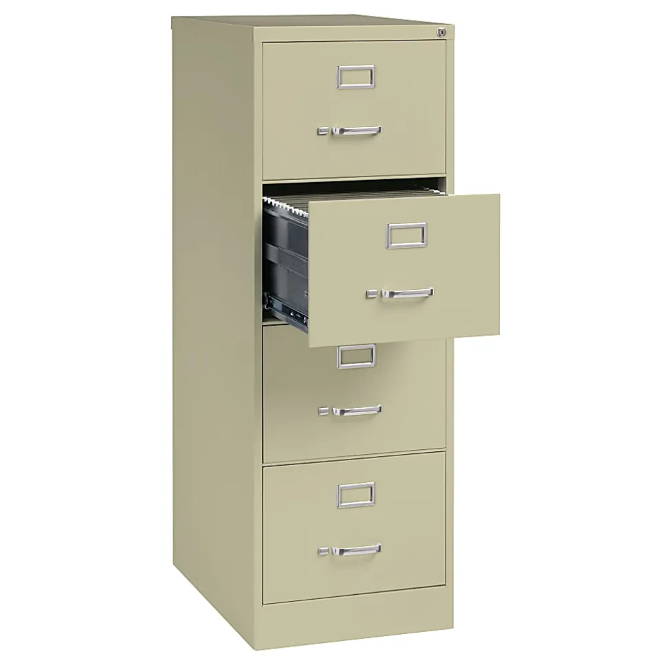 WorkPro® 26-1/2"D Vertical 4-Drawer Legal-Size File Cabinet, Putty