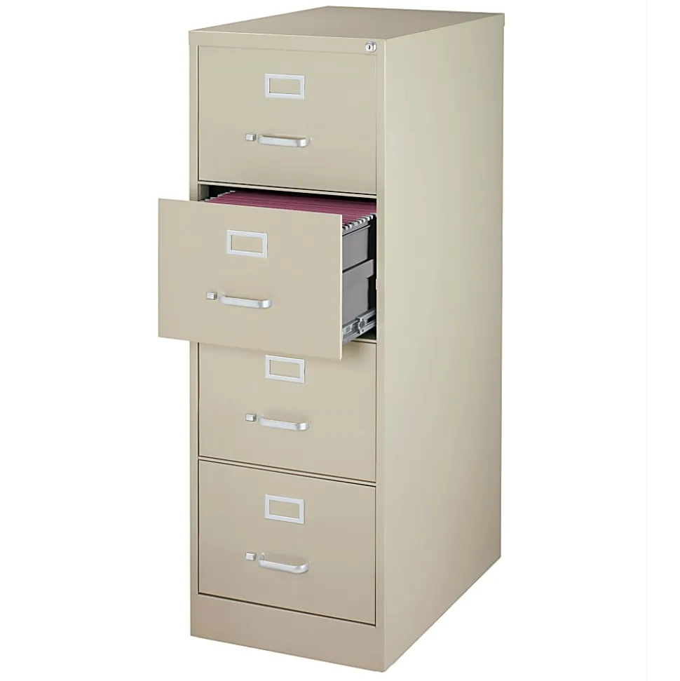 WorkPro® 26-1/2"D Vertical 4-Drawer Legal-Size File Cabinet, Putty