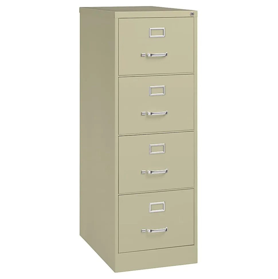 WorkPro® 26-1/2"D Vertical 4-Drawer Legal-Size File Cabinet, Putty