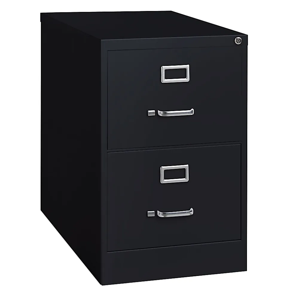 WorkPro® 26-1/2"D Vertical 2-Drawer Legal-Size File Cabinet, Black