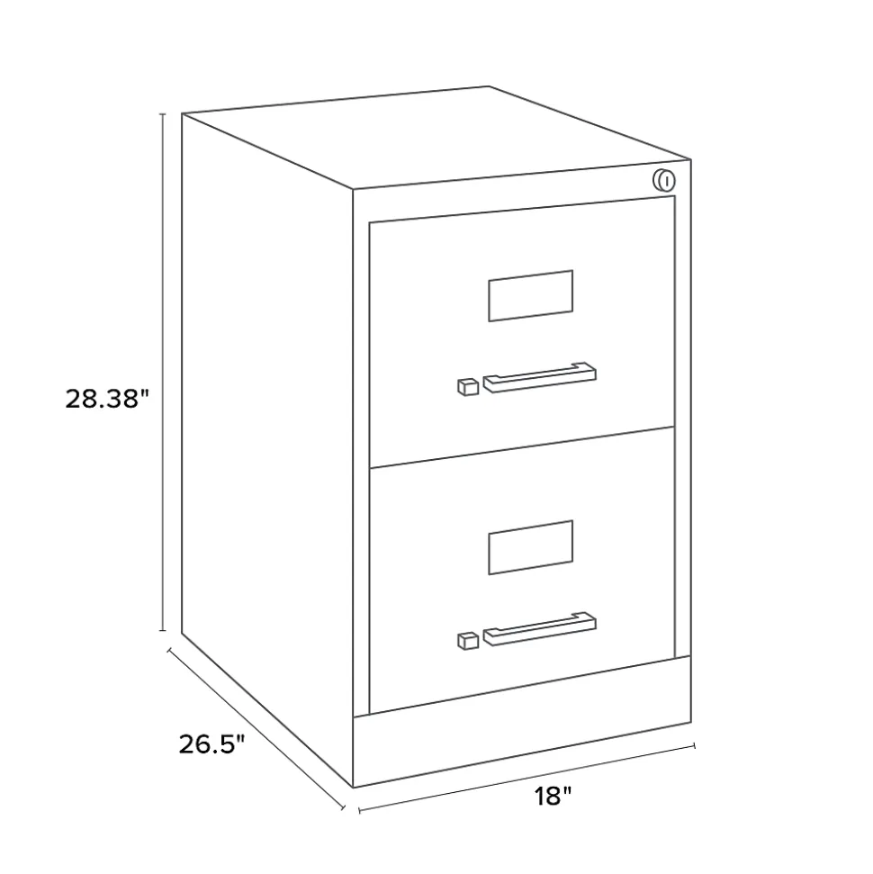 WorkPro® 26-1/2"D Vertical 2-Drawer Legal-Size File Cabinet, Black