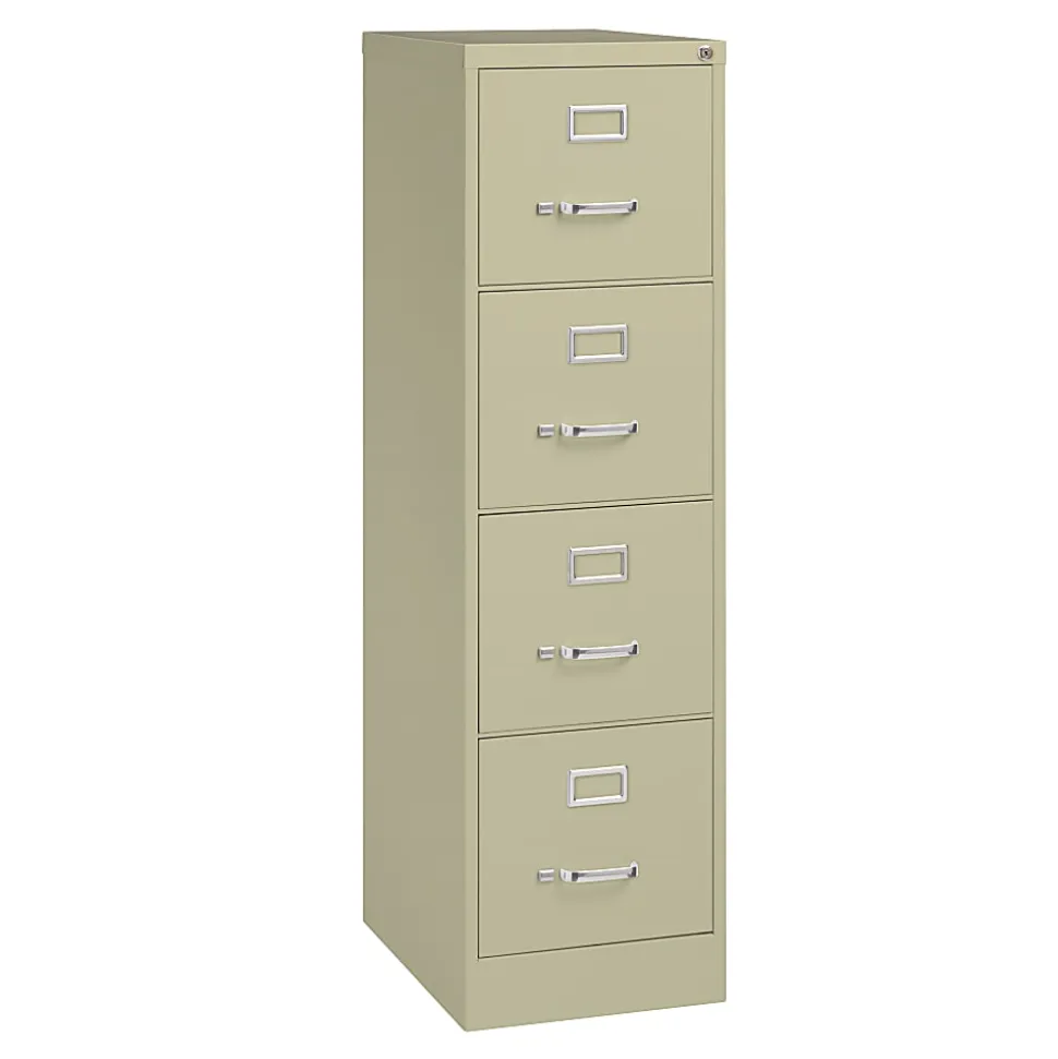 WorkPro 22"D Vertical 4-Drawer Letter-Size File Cabinet, Metal, Putty