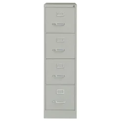 WorkPro® 26-1/2"D Vertical 4-Drawer Letter-Size File Cabinet, Light Gray