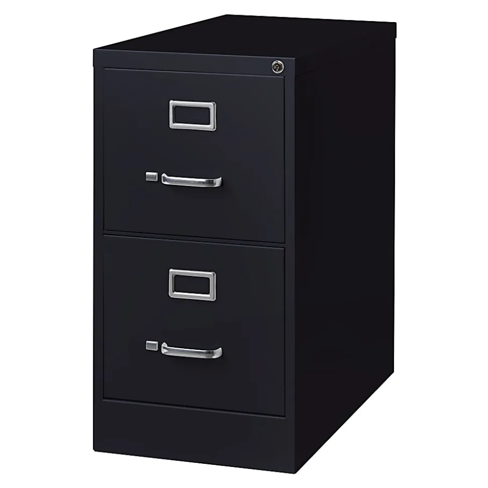 WorkPro® 26-1/2"D Vertical 2-Drawer Letter-Size File Cabinet, Black