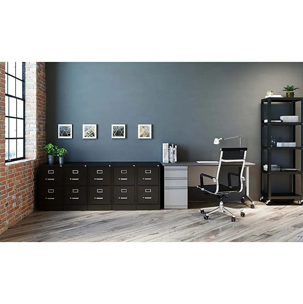 WorkPro® 26-1/2"D Vertical 2-Drawer Letter-Size File Cabinet, Black