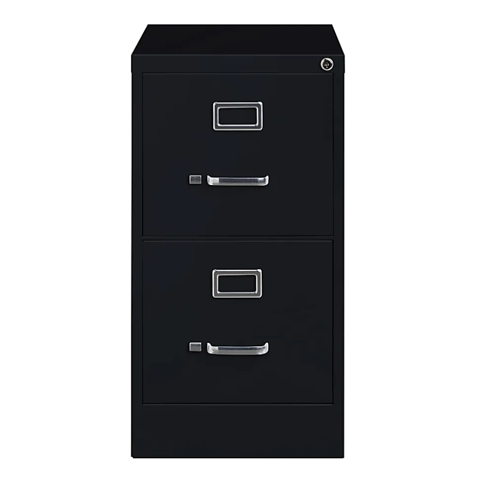 WorkPro 22"D Vertical 2-Drawer Letter-Size File Cabinet, Metal, Black