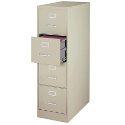 WorkPro® 26-1/2"D Vertical 4-Drawer Letter-Size File Cabinet, Putty