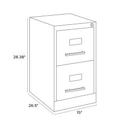WorkPro® 26-1/2"D Vertical 2-Drawer Letter-Size File Cabinet, Putty