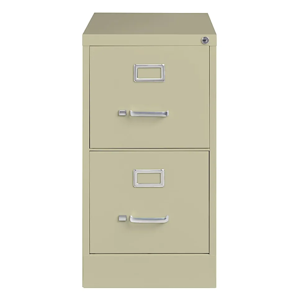 WorkPro® 26-1/2"D Vertical 2-Drawer Letter-Size File Cabinet, Putty