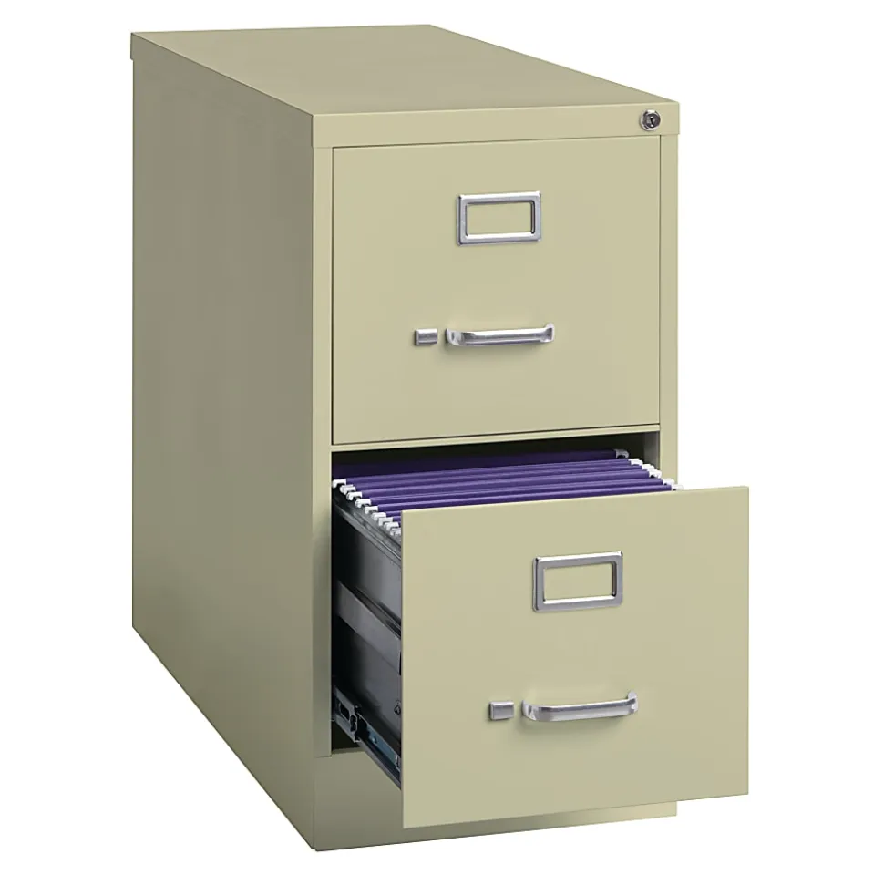 WorkPro® 26-1/2"D Vertical 2-Drawer Letter-Size File Cabinet, Putty