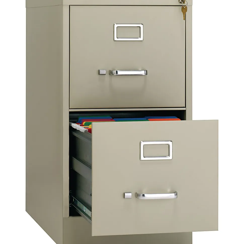 WorkPro® 26-1/2"D Vertical 2-Drawer Letter-Size File Cabinet, Putty