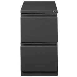 WorkPro 20"D Vertical 2-Drawer Letter-Size Mobile Pedestal File Cabinet, Charcoal