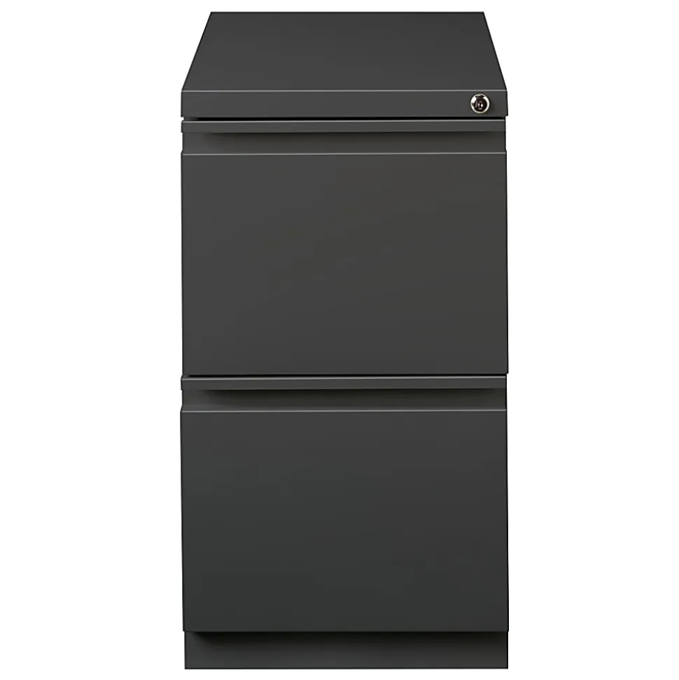 WorkPro 20"D Vertical 2-Drawer Letter-Size Mobile Pedestal File Cabinet, Charcoal