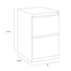 WorkPro® 23"D Vertical 2-Drawer Mobile Pedestal File Cabinet, Black