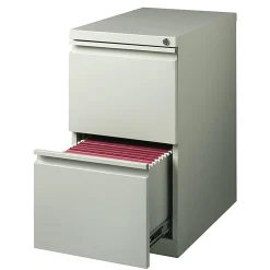 WorkPro® 23"D Vertical 2-Drawer Mobile Pedestal File Cabinet, Light Gray