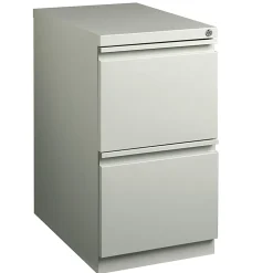 WorkPro® 23"D Vertical 2-Drawer Mobile Pedestal File Cabinet, Light Gray