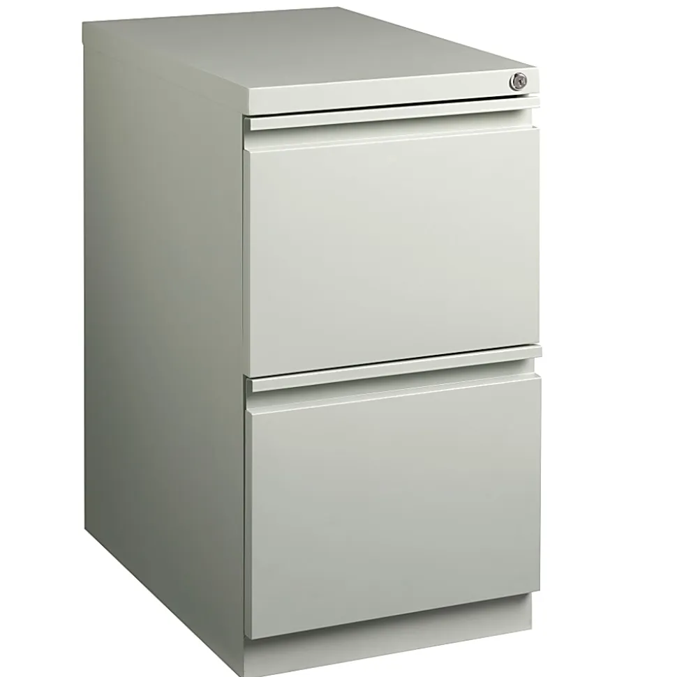 WorkPro® 23"D Vertical 2-Drawer Mobile Pedestal File Cabinet, Light Gray