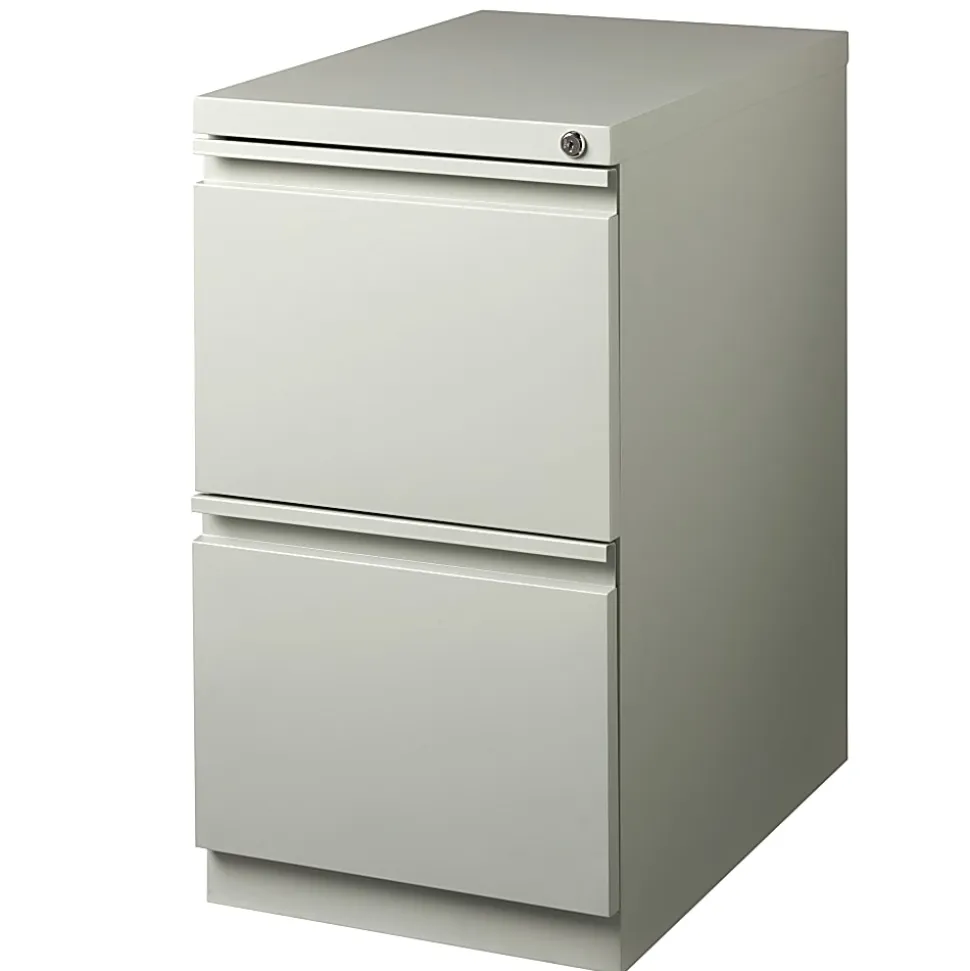 WorkPro® 23"D Vertical 2-Drawer Mobile Pedestal File Cabinet, Light Gray