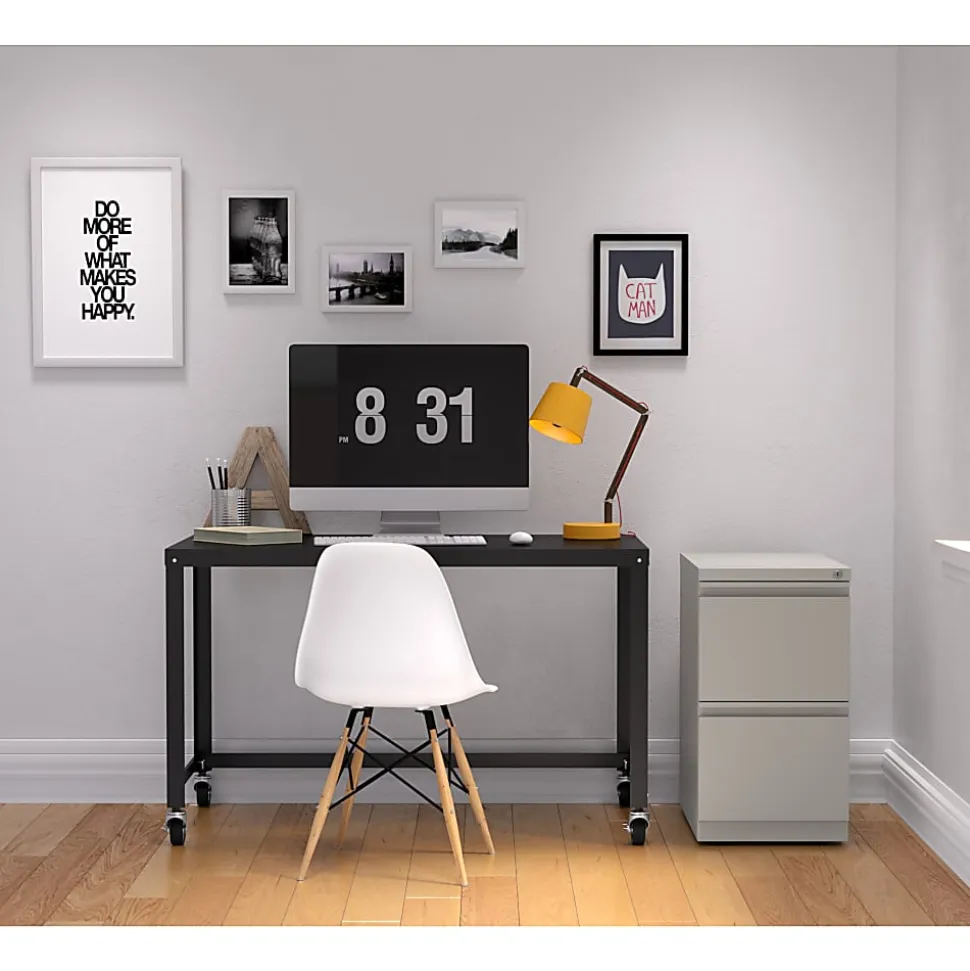 WorkPro® 23"D Vertical 2-Drawer Mobile Pedestal File Cabinet, Light Gray
