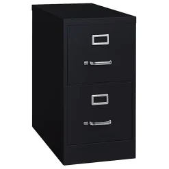 WorkPro® 25”D Vertical File Cabinet, 2-Drawer, Black