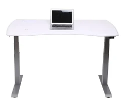 WorkPro® Electric 60"W Height-Adjustable Standing Desk with Wireless Charging, White