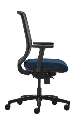 WorkPro® Expanse Series Ergonomic Mesh/Fabric Mid-Back Task Chair, Black/Blue, BIFMA Compliant