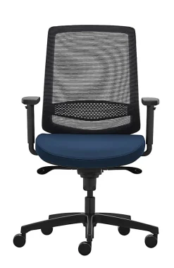 WorkPro® Expanse Series Ergonomic Mesh/Fabric Mid-Back Task Chair, Black/Blue, BIFMA Compliant