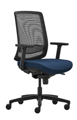 WorkPro® Expanse Series Ergonomic Mesh/Fabric Mid-Back Task Chair, Black/Blue, BIFMA Compliant