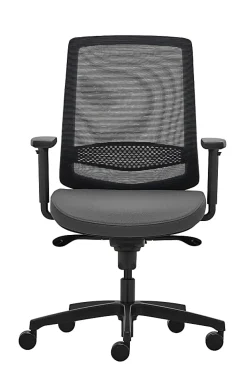 WorkPro® Expanse Series Ergonomic Mesh/Fabric Mid-Back Task Chair, Black/Gray, BIFMA Compliant