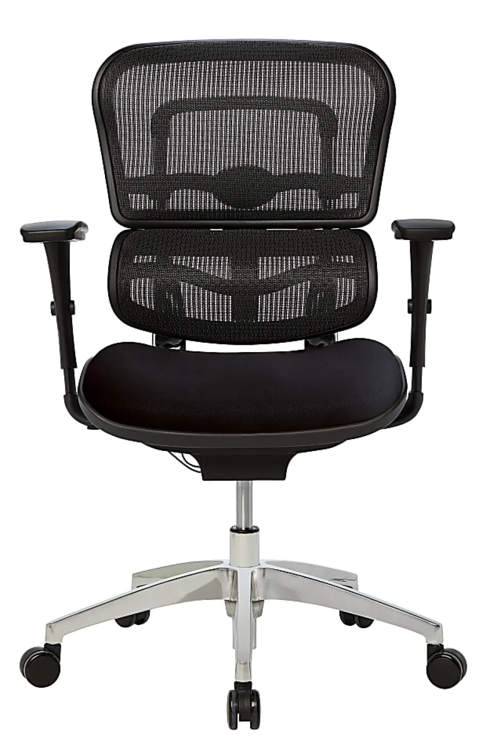 WorkPro® Floor Display 12000 Series Ergonomic Mesh/Fabric High-Back Office Chair, Black/Black, BIFMA Compliant