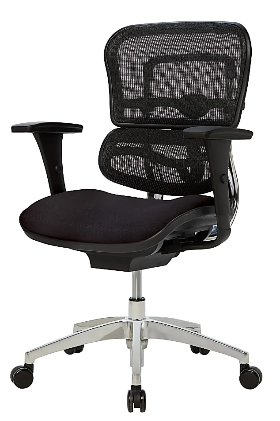 WorkPro® Floor Display 12000 Series Ergonomic Mesh/Fabric High-Back Office Chair, Black/Black, BIFMA Compliant