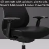 WorkPro® Fortimo Ergonomic Mesh/Vegan Leather High-Back Executive Chair, Black/Black, BIFMA Compliant