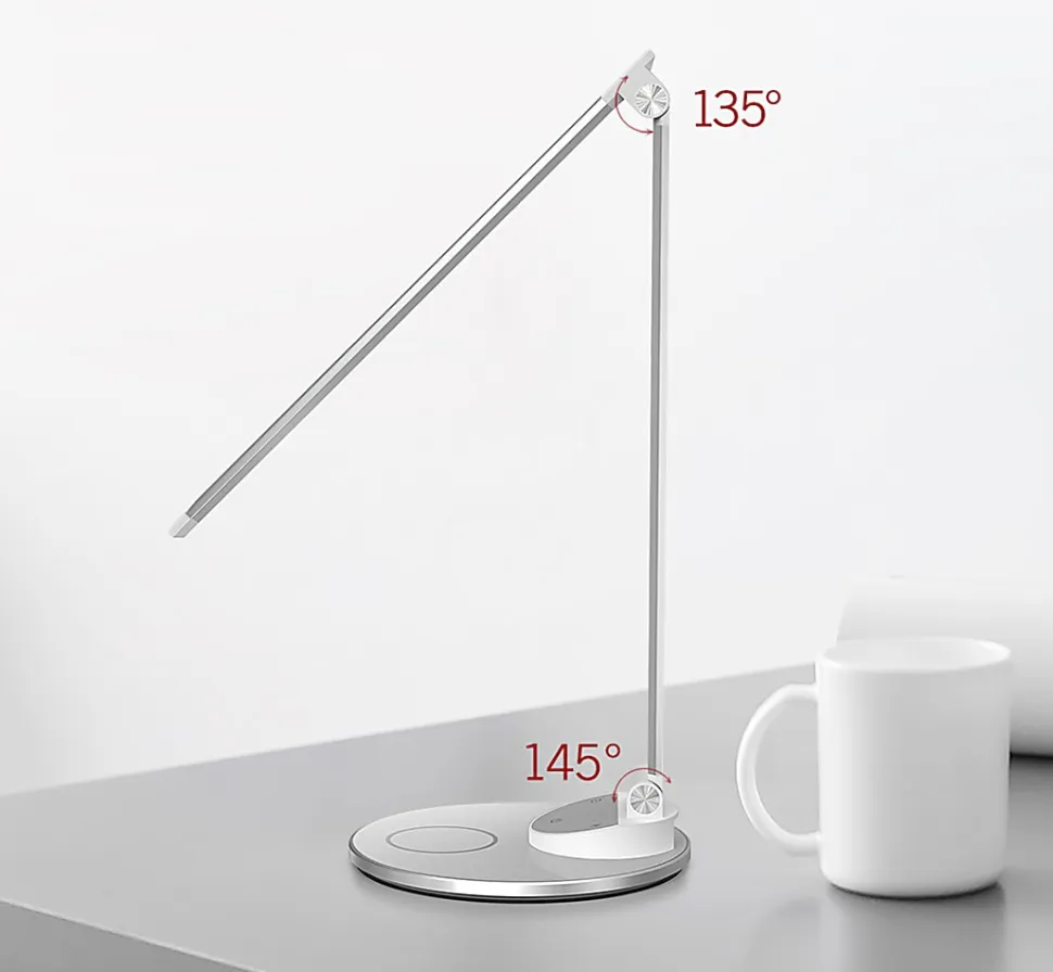 WorkPro™ LED USB Desk Lamp with Wireless Charger, 16-1/2"H, White/Silver